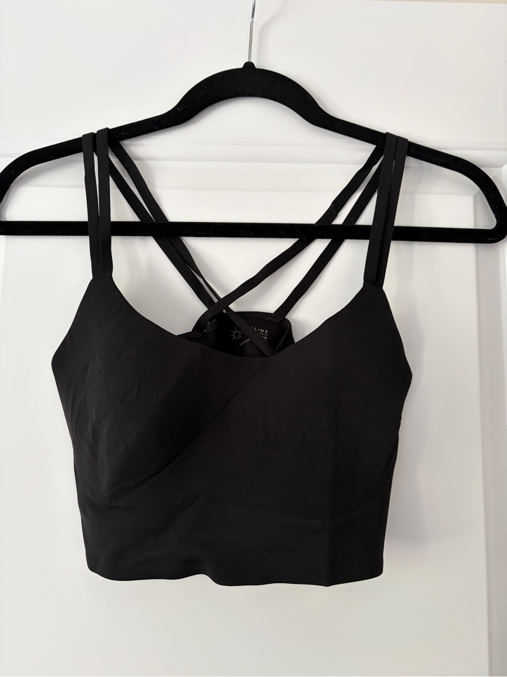 aerie Black Strappy Cross-Back Crop Bralette